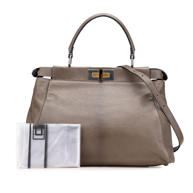 フェンディ ピーカブー ショルダーバッグ ハンドバッグ 2WAY 2454 8BN211 ブラウン レザー レディース FENDI 【中古】