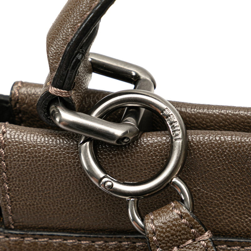 フェンディ ピーカブー ショルダーバッグ ハンドバッグ 2WAY 2454 8BN211 ブラウン レザー レディース FENDI 【中古】