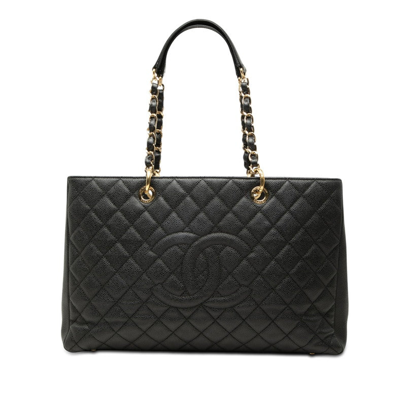 シャネル マトラッセ ココマーク GST チェーン トートバッグ ショルダーバッグ ブラック キャビアスキン レディース CHANEL 【中古】
