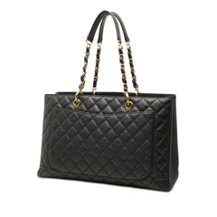 シャネル マトラッセ ココマーク GST チェーン トートバッグ ショルダーバッグ ブラック キャビアスキン レディース CHANEL 【中古】