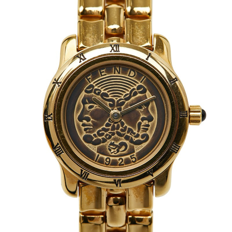 フェンディ チェンジベゼル 腕時計 850L クオーツ ブラック文字盤 ステンレススチール レディース FENDI 【中古】