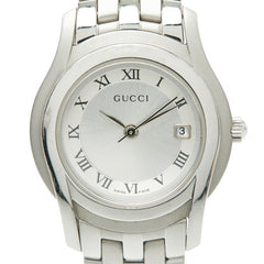 グッチ Gクラス 腕時計 5500L クオーツ シルバー文字盤 ステンレススチール レディース GUCCI 【中古】
