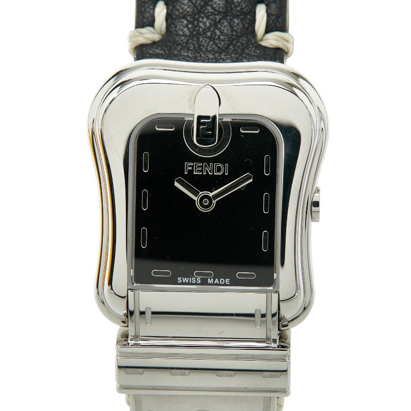 フェンディ B‐FENDI 腕時計 3800L クオーツ ブラック文字盤 ステンレススチール レザー レディース FENDI 【中古】