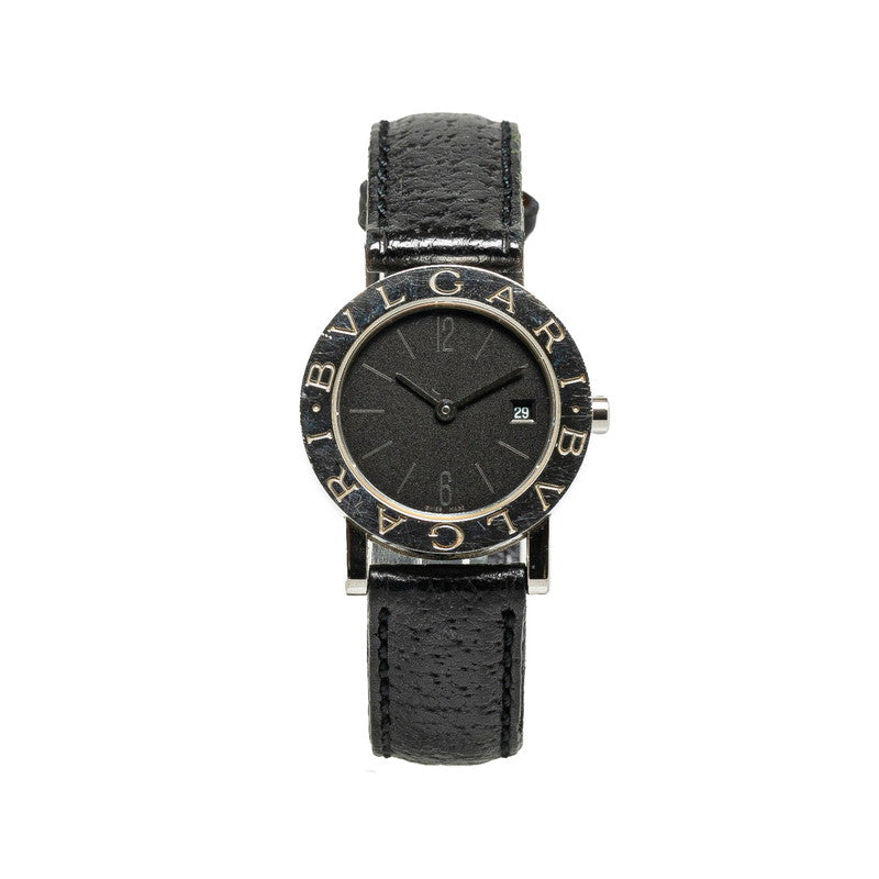 ブルガリ ブルガリブルガリ 腕時計 BB26SL クオーツ ブラック文字盤 ステンレススチール レザー レディース BVLGARI 【中古】