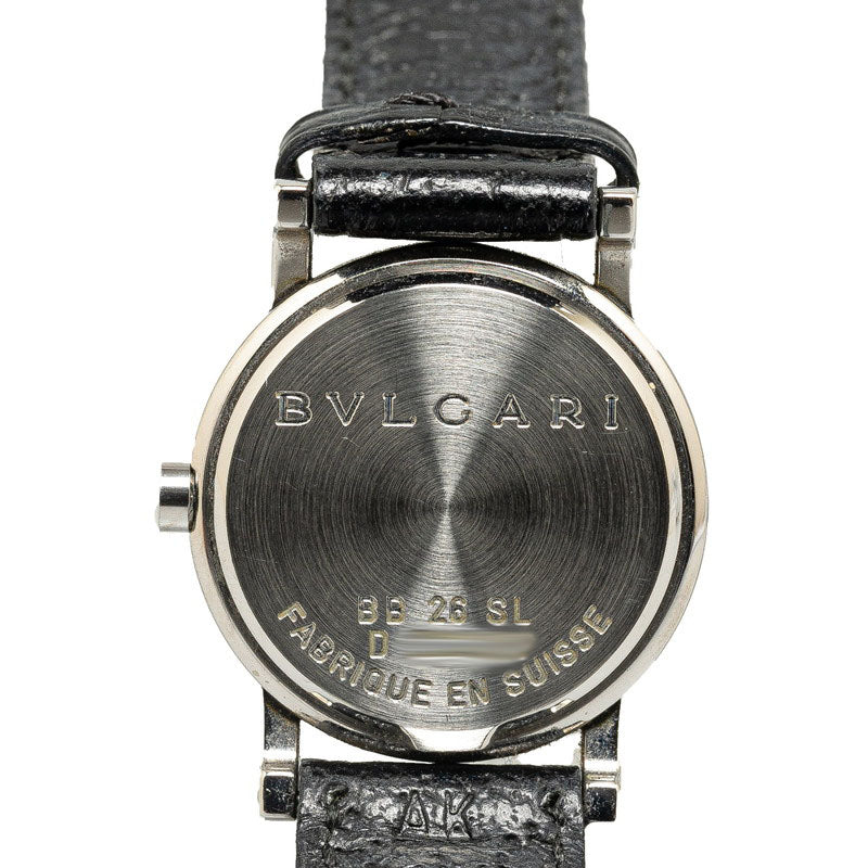 ブルガリ ブルガリブルガリ 腕時計 BB26SL クオーツ ブラック文字盤 ステンレススチール レザー レディース BVLGARI 【中古】