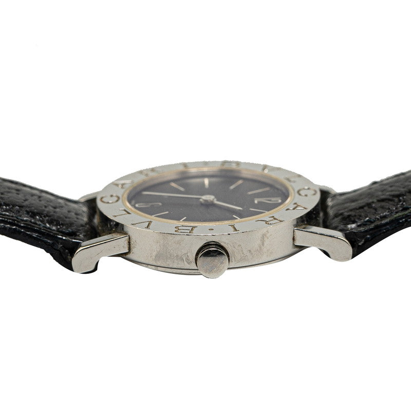 ブルガリ ブルガリブルガリ 腕時計 BB26SL クオーツ ブラック文字盤 ステンレススチール レザー レディース BVLGARI 【中古】