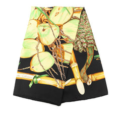 エルメス カレ90 Jardin Creole クレオルの楽園 スカーフ ブラック グリーン マルチカラー シルク レディース HERMES 【中古】