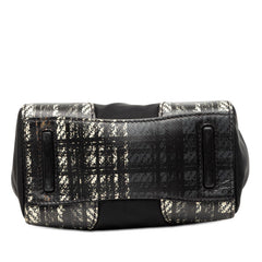 プラダ チェック 斜め掛け ハンドバッグ ショルダーバッグ 2WAY 1BA014 ブラック PVC ナイロン レディース PRADA 【中古】