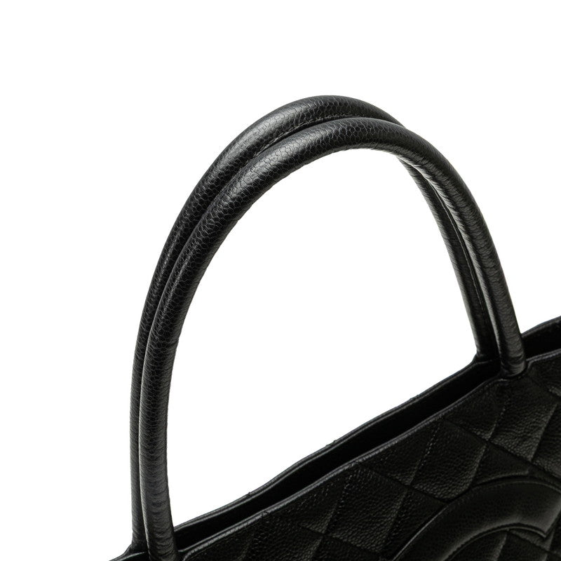 シャネル ココマーク マトラッセ 復刻トート トートバッグ ブラック キャビアスキン レディース CHANEL 【中古】