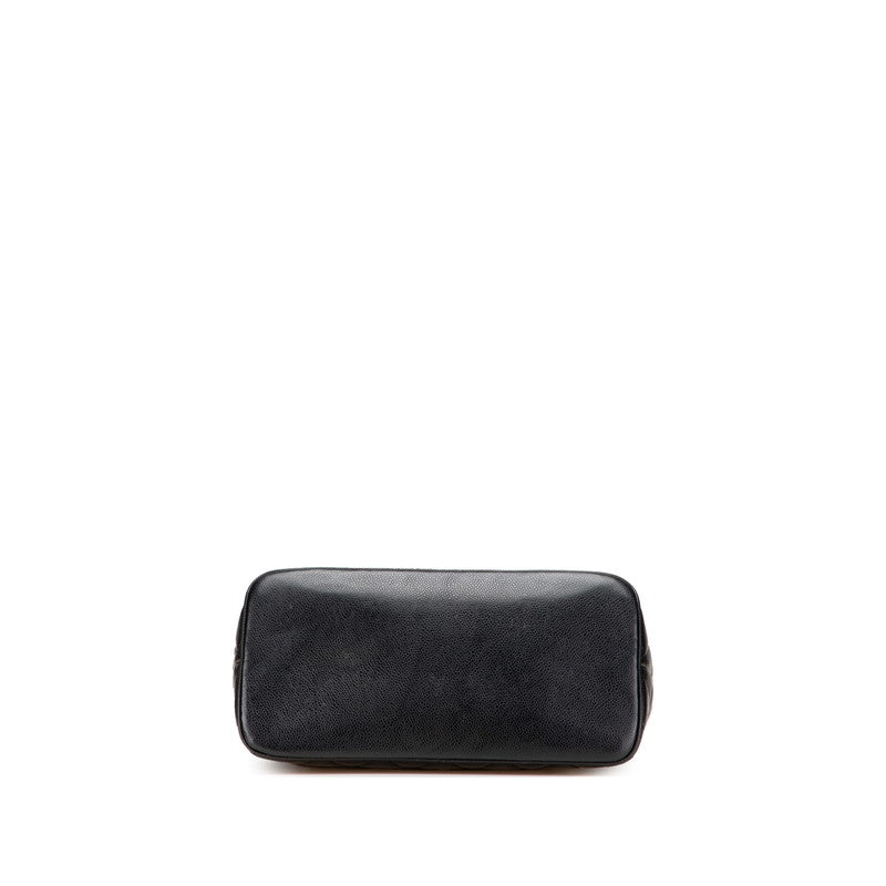 シャネル ココマーク マトラッセ 復刻トート トートバッグ ブラック キャビアスキン レディース CHANEL 【中古】