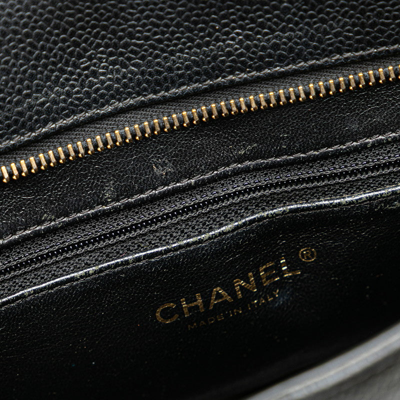 シャネル ココマーク マトラッセ 復刻トート トートバッグ ブラック キャビアスキン レディース CHANEL 【中古】