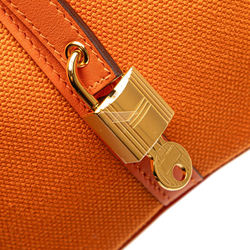 エルメス ピコタンロック カーゴPM ハンドバッグ オレンジ ゴールド金具 ヴォースイフト トワルゴエラン レディース HERMES 【中古】