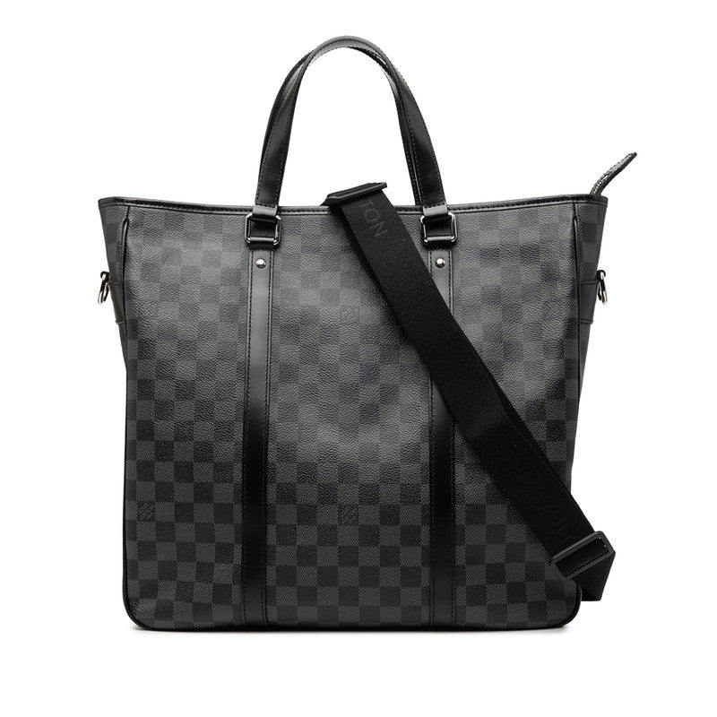 ルイ ヴィトン ダミエ グラフィット タダオ トートバッグ ショルダーバッグ 2WAY N51192 ブラック グレー PVC レザー メンズ LOUIS VUITTON 【中古】