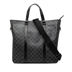 ルイ ヴィトン ダミエ グラフィット タダオ トートバッグ ショルダーバッグ 2WAY N51192 ブラック グレー PVC レザー メンズ LOUIS VUITTON 【中古】