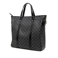 ルイ ヴィトン ダミエ グラフィット タダオ トートバッグ ショルダーバッグ 2WAY N51192 ブラック グレー PVC レザー メンズ LOUIS VUITTON 【中古】