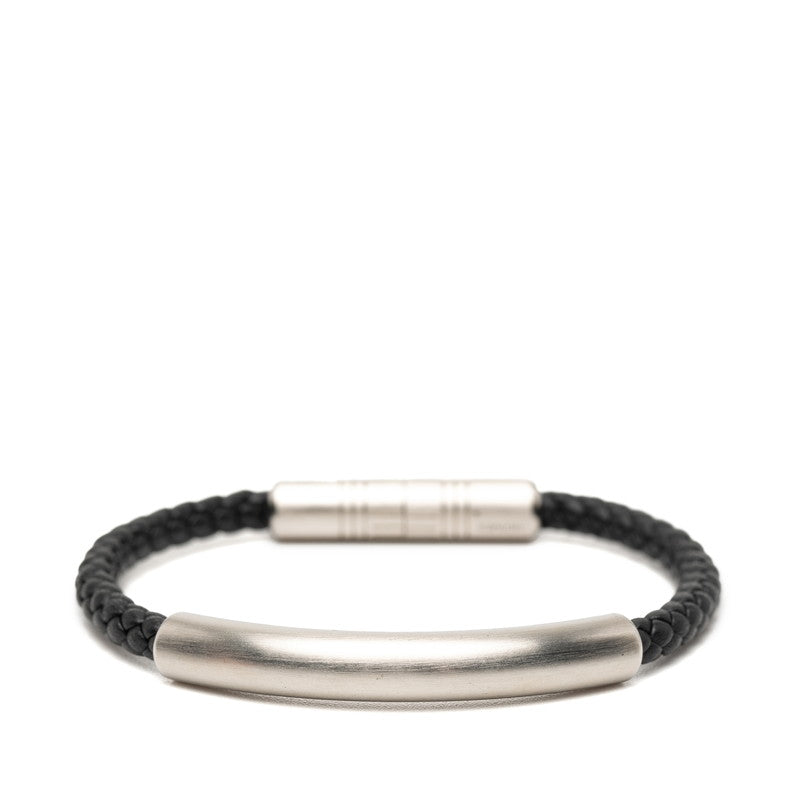 エルメス トーテム ブレスレット ブラック シルバー レザー メタル レディース HERMES 【中古】