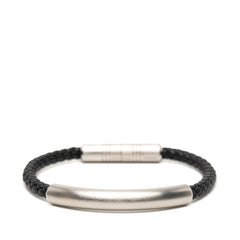 エルメス トーテム ブレスレット ブラック シルバー レザー メタル レディース HERMES 【中古】