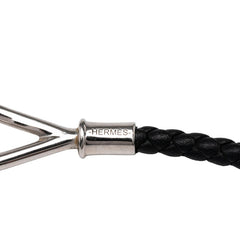 エルメス ジャンボ チョーカー ブレスレット ブラック シルバー金具 レザー メタル レディース HERMES 【中古】