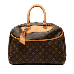 ルイ ヴィトン モノグラム ドーヴィル ハンドバッグ M47270 ブラウン PVC レザー レディース LOUIS VUITTON 【中古】
