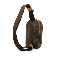 ルイ ヴィトン モノグラム ポシェットガンジュ ボディバッグ ウエストバッグ M51870 ブラウン PVC レザー メンズ LOUIS VUITTON 【中古】