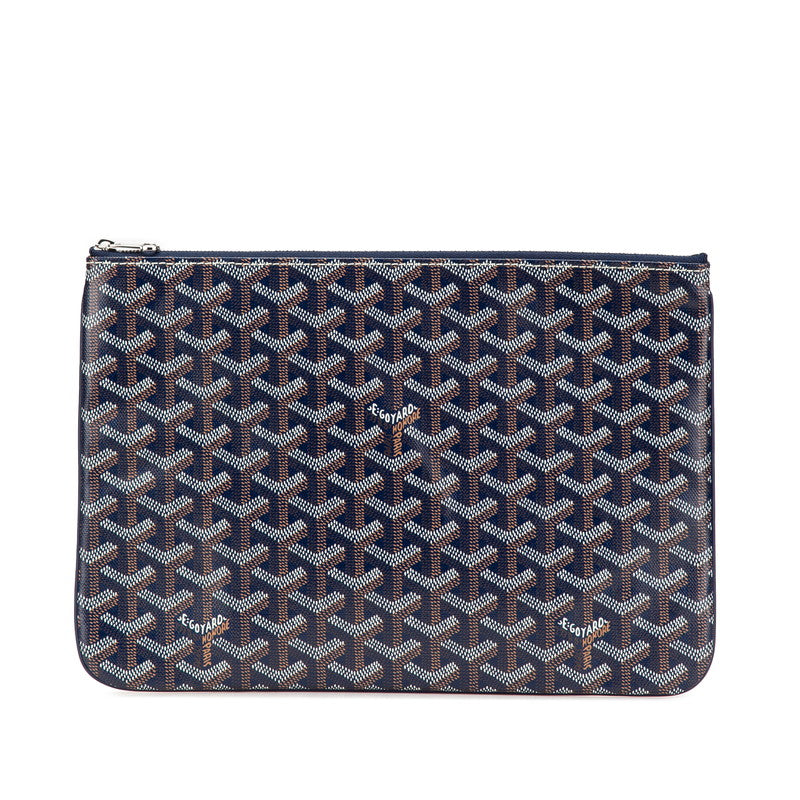 ゴヤール セナMM クラッチバッグ セカンドバッグ ネイビー マルチカラー PVC メンズ GOYARD 【中古】