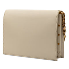 サンローラン カサンドラ YSLロゴ チェーンショルダーバッグ 532750 アイボリー レザー レディース SAINT LAURENT 【中古】