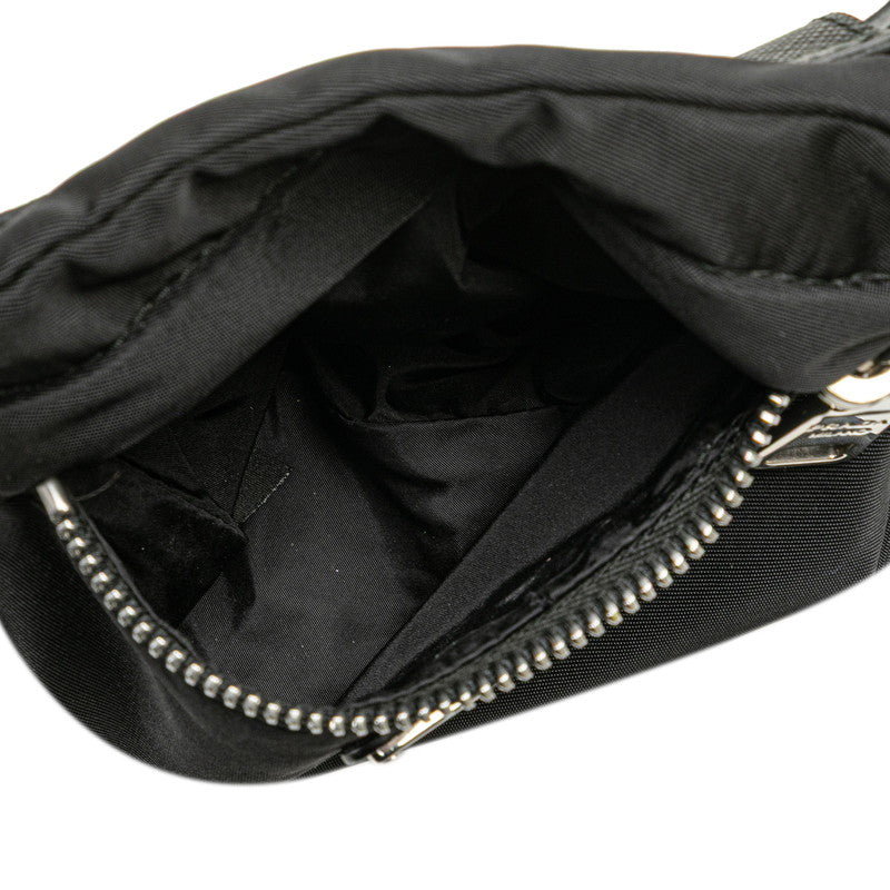 プラダ チェーン付き ベルトバッグ ボディバッグ 38/95 2CN212 ブラック ナイロン メンズ PRADA 【中古】
