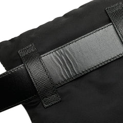 プラダ チェーン付き ベルトバッグ ボディバッグ 38/95 2CN212 ブラック ナイロン メンズ PRADA 【中古】