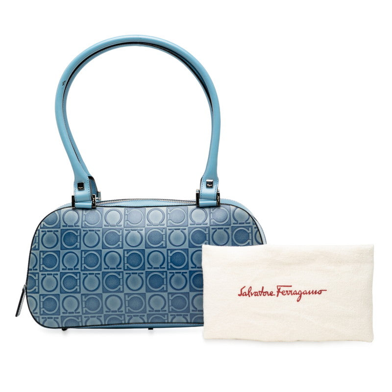 サルヴァトーレフェラガモ ガンチーニ トートバッグ ブルー レザー レディース Salvatore Ferragamo 【中古】
