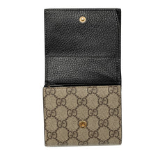 グッチ GGスプリーム ダブルG ミディアム ウォレット 598587 ベージュ ブラック PVC レザー レディース GUCCI 中古
