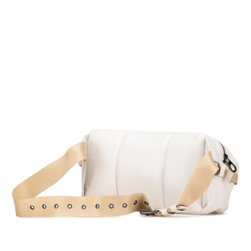 ボッテガヴェネタ イントレチャート ウエストバッグ ホワイト ベージュ レザー レディース BOTTEGAVENETA 【中古】