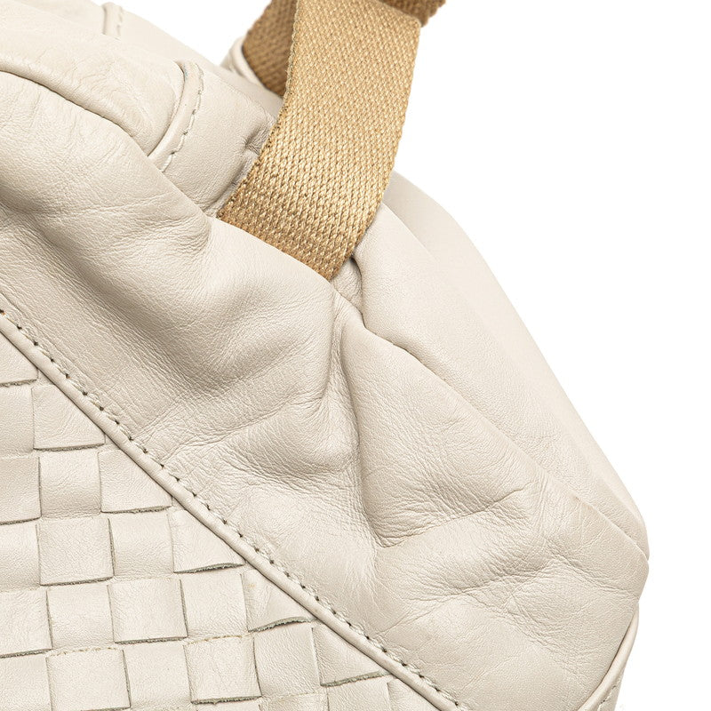 ボッテガヴェネタ イントレチャート ウエストバッグ ホワイト ベージュ レザー レディース BOTTEGAVENETA 【中古】