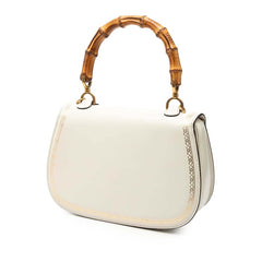 グッチ バンブー ハンドバッグ ショルダーバッグ 2WAY 488800 ホワイト レザー レディース GUCCI 【中古】