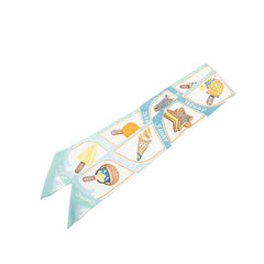 エルメス ツイリー FUNNY ICE CREAM ファニーアイスクリーム スカーフ ブルー マルチカラー シルク レディース HERMES 【中古】