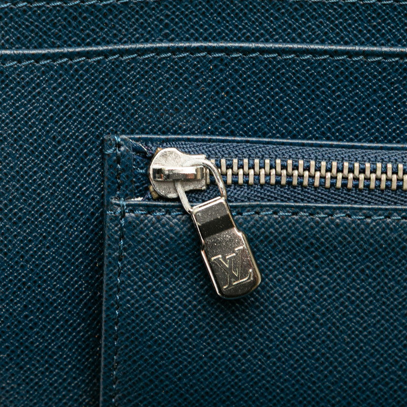 ルイ ヴィトン タイガ オーガナイザー アトール 長財布 M30653 オセアン ネイビー レザー メンズ LOUIS VUITTON 【中古】