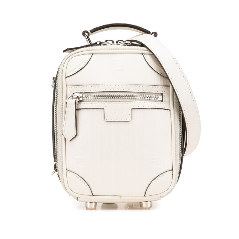 フェンディ ズッキーノ トラベルバッグ モチーフ ハンドバッグ ショルダーバッグ 2WAY ホワイト レザー レディース FENDI 【中古】