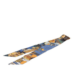 エルメス ツイリー アニマポリス Animapolis スカーフ 新タグ ブルー マルチカラー シルク レディース HERMES 【中古】