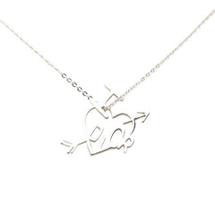 ディオール I LOVE DIOR ハート アロー チェーン ペンダント ネックレス シルバー メタル レディース Dior 【中古】