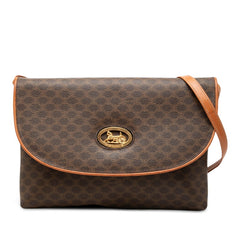 セリーヌ マカダム ショルダーバッグ クラッチバッグ 2WAY ブラウン PVC レザー レディース CELINE 【中古】