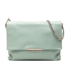 セリーヌ ブレード チェーン ショルダーバッグ 水色 ブルー レザー レディース CELINE 【中古】
