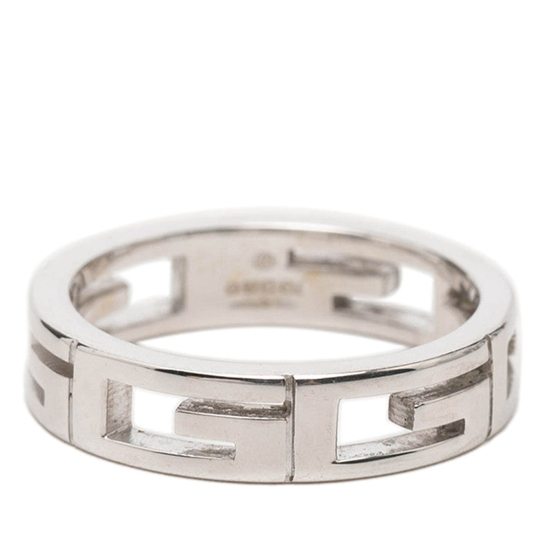 グッチ Gロゴ リング 指輪 #11 K18WG ホワイトゴールド 750 レディース GUCCI 【中古】