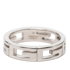 グッチ Gロゴ リング 指輪 #11 K18WG ホワイトゴールド 750 レディース GUCCI 【中古】