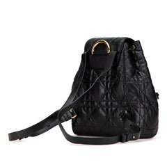 ディオール マクロカナージュ Caro カロ ミディアム リュック バッグパック ブラック レザー レディース Dior 【中古】