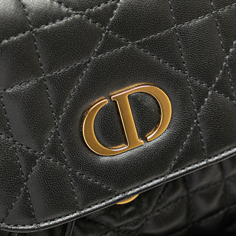 ディオール マクロカナージュ Caro カロ ミディアム リュック バッグパック ブラック レザー レディース Dior 【中古】