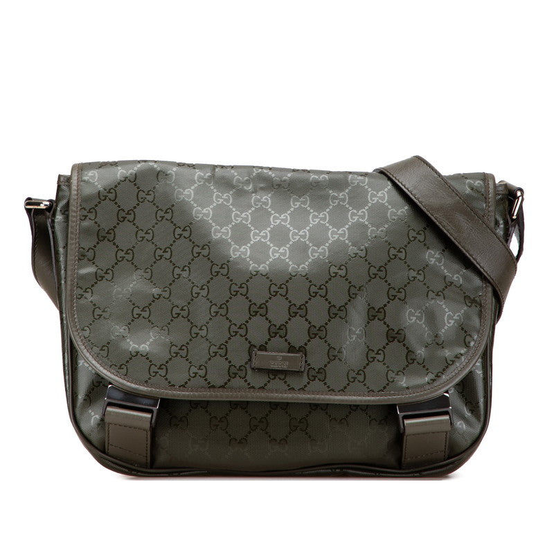 グッチ GGインプリメ 斜め掛け ショルダーバッグ 201732 カーキグリーン PVC レザー レディース GUCCI 【中古】