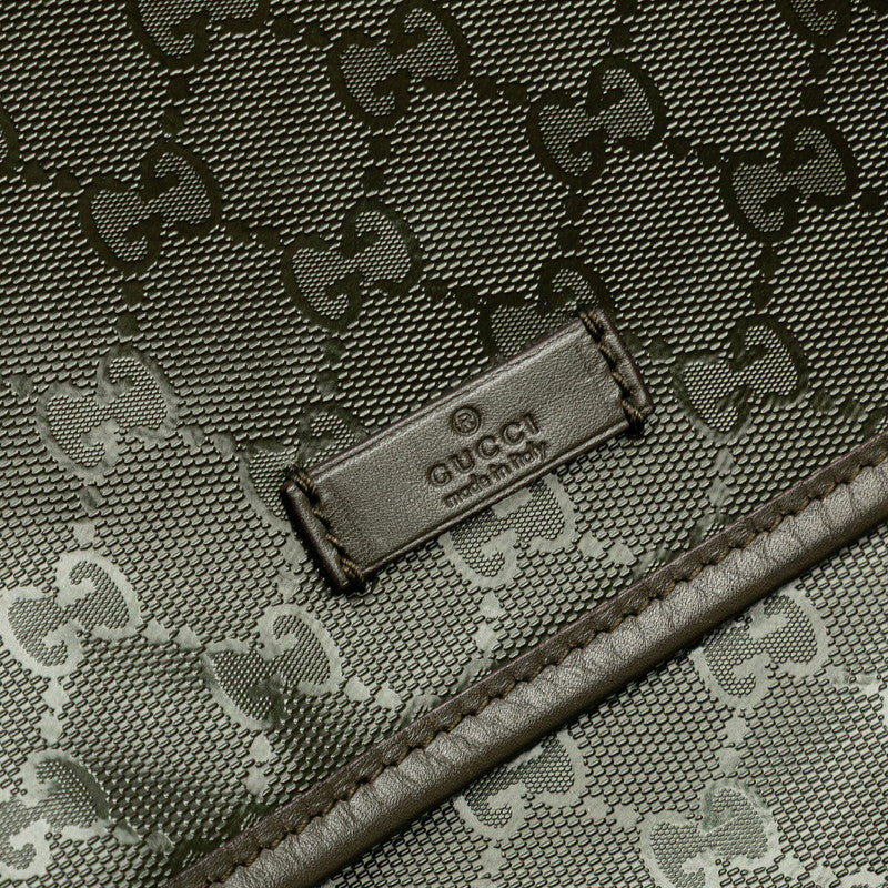 グッチ GGインプリメ 斜め掛け ショルダーバッグ 201732 カーキグリーン PVC レザー レディース GUCCI 【中古】