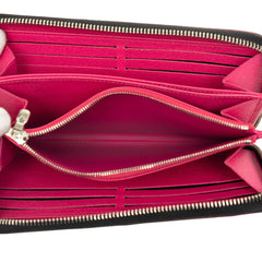 ルイ ヴィトン エピ ジッピーウォレット ラウンドファスナー 長財布 M64838 ブラック ピンク レザー メンズ LOUIS VUITTON 中古