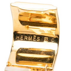エルメス エマイユ 七宝焼き イヤリング ゴールド ネイビー メッキ レディース HERMES 中古