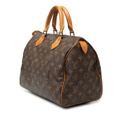 ルイ ヴィトン モノグラム スピーディ30 ハンドバッグ ミニボストンバッグ M41526 ブラウン PVC レザー レディース LOUIS VUITTON 【中古】
