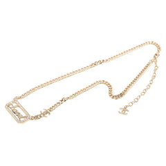 シャネル ヴィンテージ ロゴ ローグ チェーン ネックレス ゴールド メッキ フェイクパール ラインストーン レディース CHANEL 【中古】
